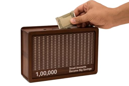 KUMAWAT Enterprises 1,00,000 Savings Challenge Wooden Money Frame | Money Saving Box with Tracker | Piggy Bank for Home & Office_KUM_Box_28-image-28