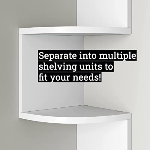 Greenco 5 Tier Wall Mount Corner Shelves Gray Finish - Image 6