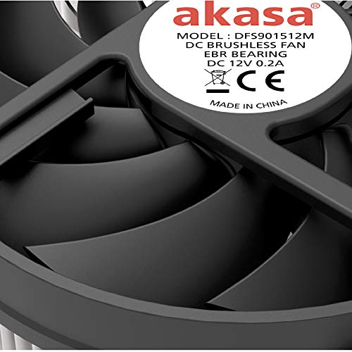 Akasa KS12 | Low Profile Kühler 31,8 mm | PWM CPU-Kühler | geräuscharm | 65 W TDP | AK-CC6308EP01 | optimiert für Mini-ITX und HTPC Gehäuse