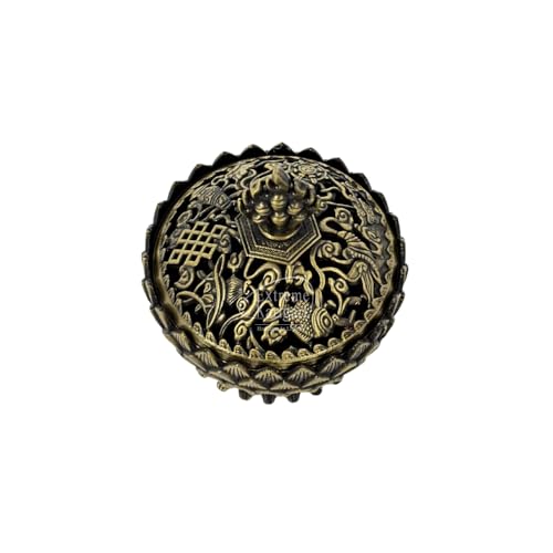 Image of Decorative Lotus Design Dhoop & Agarbatti Stand for Home Temple, Pooja Room, Meditation Decor, Brass Antique Finish Incense Burner