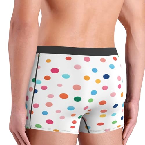 Men's Boxer Briefs Colorful Polka Dot White Underwear For Men Soft Elastic Boxer Shorts For Boys Adult4