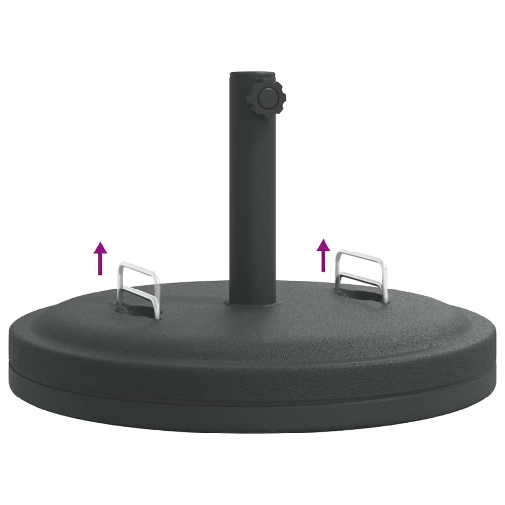 vidaXL Base de Parasol avec poignées pour mâts Ø38 / 48 mm 25 kg Rond, Base de Parasol, Pied de Parasol de terrasse, Porte-Parasol, Support de Parasol
