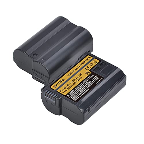 Batería EN-EL15A Batmax pack de 2 fundas compatibles con cámaras Nikon Z7II D7500 D810 Z5 D500 4