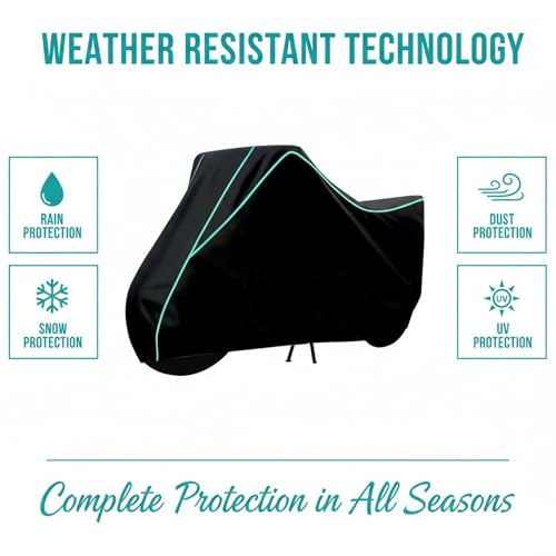 Image of Strong 100% Water Resistance Apache RTR 160 Bike Cover | Motorcycle Body Cover for Rain & Sun | UV Protection, Dustproof, Scratch Resistant, Windproof, Heat Resistant, Vehicle Specific Fit