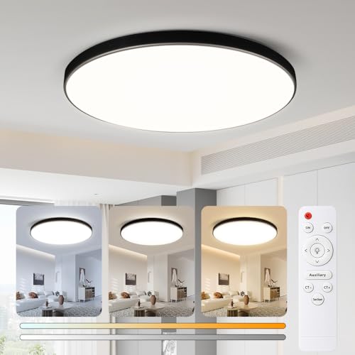 Opiniones de Plafones de techo . 42 CHENBEN Lampara de Techo 30W 27cm Lámpara de Techo AC85-265V 3000K/4500K/6500K Lampara LED Techo Regulable,Lampara Plafon de Techo con Control Remoto para...