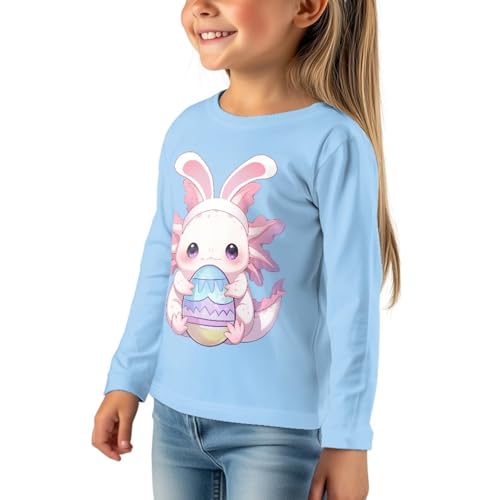 Image of Girls Long Sleeve Shirt with Cute Graphic Casual Pullover Tops 3-16Y