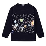 Boys Space Planet Shirts Toddler Boy Long Sleeve Tee Shirt Cartoon Sport Pullover Tops Clothes for...