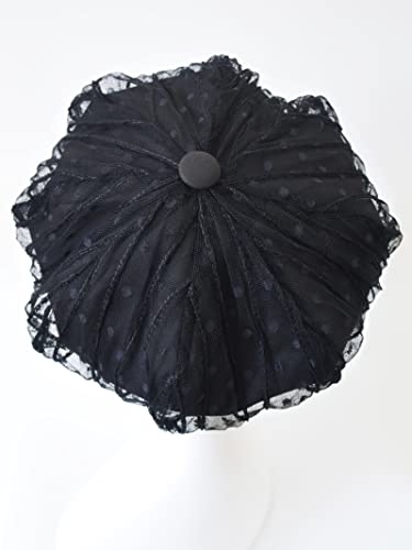 Aichuan Women’s Lace Beret French Style Vintage Summer Spring Octagonal Cap Hats For Ladys (Black) #TOP2