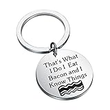 POTIY Bacon Keychain Bacon Lover Gift That's What I Do I Eat Bacon and I Know Things Best Friend Gift Accessories for friend (Bacon)