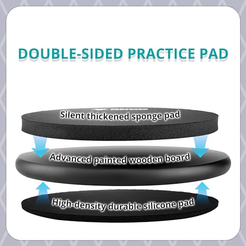 TENTOTEN Drum Pad 10 Inch, Padded Drum Practice Pad 2-Sided Silicone Pad & Silent Sponge, Portable Practice Drum Pad for Beginner & Professional