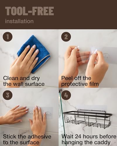 Veken FSS3V101 Adhesive Shower Caddy 6-Pack thumb #5