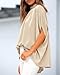 BTFBM Womens Summer Tops 2025 Fall Mock Neck Batwing Sleeve Shirts Loose High Low Hem Oversized Dressy Casual Blouses(Beige, Medium)