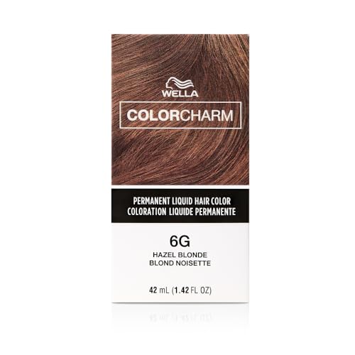 COLORCHARM Permanent Liquid Hair Color for Gray Coverage| 6G/555 Hazel Blonde | 1.4 Fl Oz