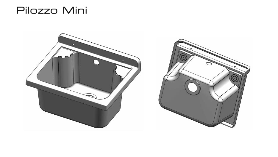 Negrari Lavandino Pilozzo A Muro In Resina - Grigio Cemento, 42x34x21 Cm, Resistente Agli Acidi, Per Interni Ed Esterni - Foto 5