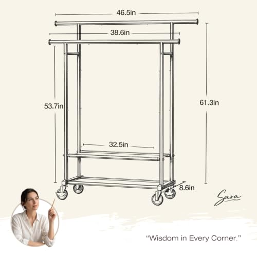 Portable Clothes Rack Rolling DROPS TO - image 6