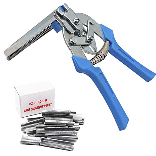 Abrazadera de Jaula de Alambre Animal con 600 Piezas M Clips Reparación de Jaula de Malla de Pollo Herramientas de Mano de Soldadura Cover