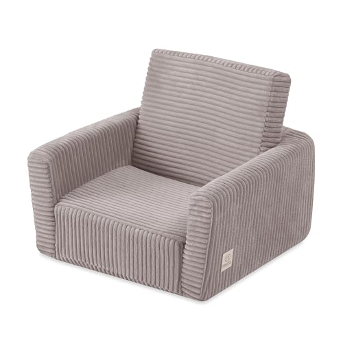 MISIOO Sillón infantil CUBIE de pana, sillón plegable para niños y bebé, suave sillón para habitación infantil, plegable para tumbarse, pequeño sillón para bebés