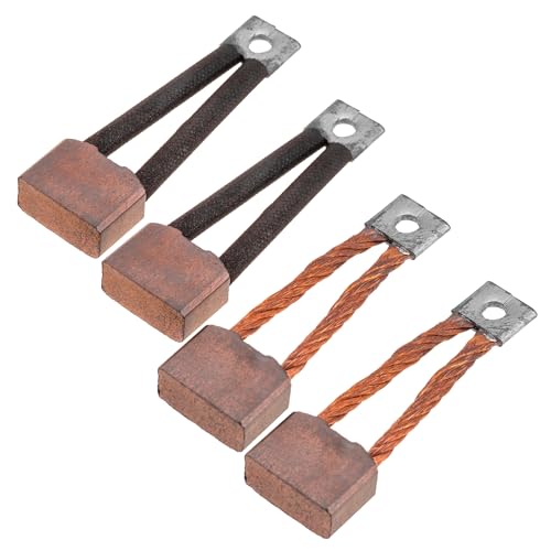 HALLMERS 4pcs 9mm x 14mm x 19mm Carbon Motor Brush - For Car Starter - With Copper Wire Electrical Conductive Spare Part Accessories Elecric Brushes Set Replacement Compatible Electronic Power DC Tool