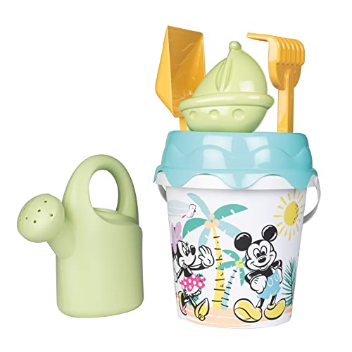 Smoby Micky Green, gefüllter Eimer – Gießkanne + Sandform ab 18 Monaten – 862138 Blau