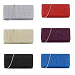 Abendtasche Damen Clutch Stilvolle Glitzer-Umschlag-Clutch-Abend Tasche Mit Abnehmbarem Ketten Gurt Für Frauen Elegante Hochzeits-Hochzeits-Prom-Party-Handtasche – Bild 2