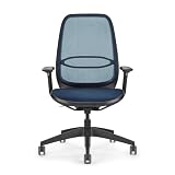 Sedus se:air Ergonomiczne krzesło obrotowe, z tworzywa sztucznego, z zawartością recyklingu, w 100% nadaje się do recyklingu, niebieskie, 42-55 cm, obciążenie do 130 kg