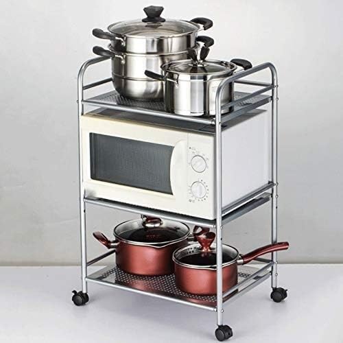 Four à micro-ondes et cuiseur rangés sur support cuisine 3 niveaux - 5