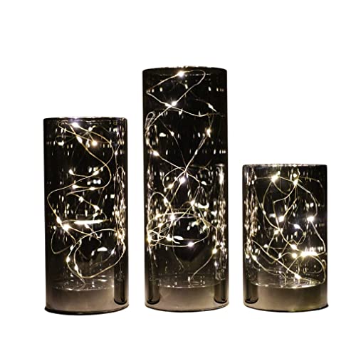 Bada Bing 3er Set Edles Led Light Glas Zylinder mit Lichterkette...