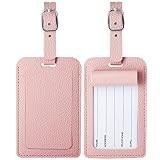 Luggage Tags, Leather Suitcase Tag Set Personalized Luggage id Tags Labels Travel Accessories-Set of