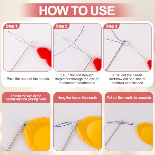 CousDUoBe 30Pcs Needle threaders for Hand Sewing,Plastic Wire Loop DIY Needle Threader Hand Machine Sewing Tool with Transparent Box, Color Random - Thumbnail 3