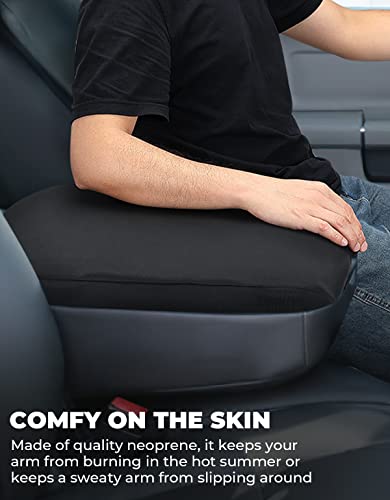 Issyauto Center Console Cover Compatible With 2008-2012 Ram Jump Seat Console, Armrest Lid Cover Neoprene Arm Rest Covering For Car, Well-Make Durable Middle Console Cover Armrest Box Protective Cover #TOP3