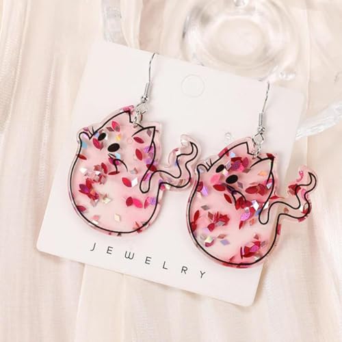 Generic Halloween Pink Ghost Earrings,Spooky Acrylic Ghost Earrings,Lightweight Acrylic Dangle Earrings Holiday Fun Earrings Halloween Accessories Jewelry2