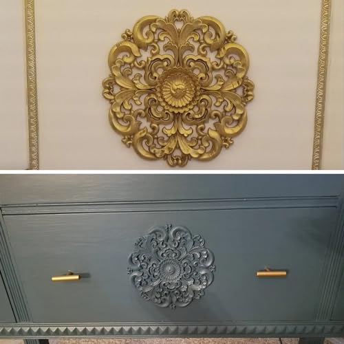 Accesorios decorativos retro de madera con flores redondas para tunear armarios 6