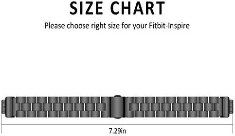 Aimtel Compatible with Fit bit Inspire 2/Inspire/Inspire HR Band,Stainless Steel Band Metal Strap for Inspire 2/Inspire/Inspire HR(Black)