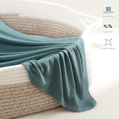 Image of GRSSDER Newborn Swaddle Blanket, Ultra Soft Jersey Receiving Blanket with Matching Headband and Beanie Set, 47x47 inch Extra Large Nursery Swaddle Wrap for Girls and Boys