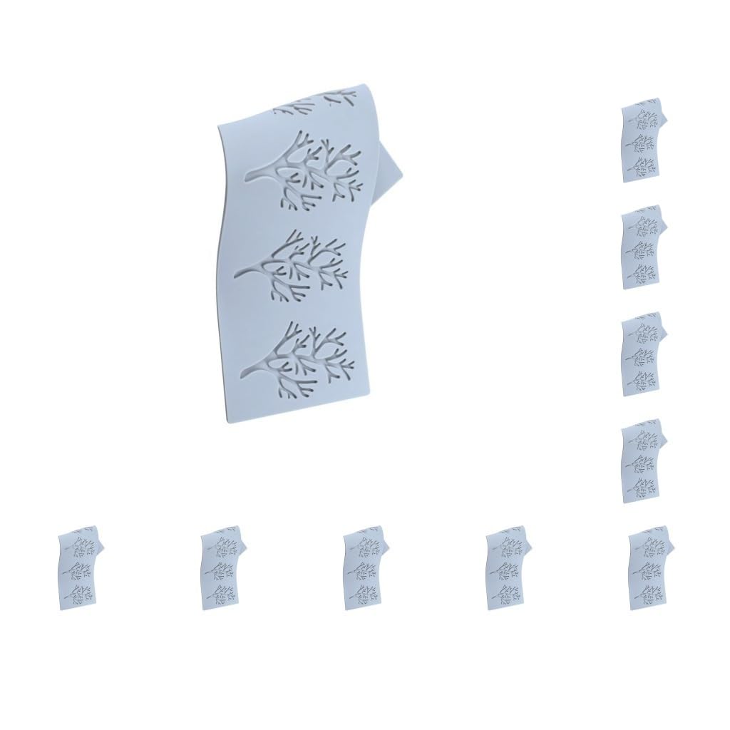 Set di 10 stampi per pasta di zucchero, a forma di foglia, per biscotti, fondente, decorazione per torte, cupcake, foglie, decorazione per la casa, colore blu, stile 3