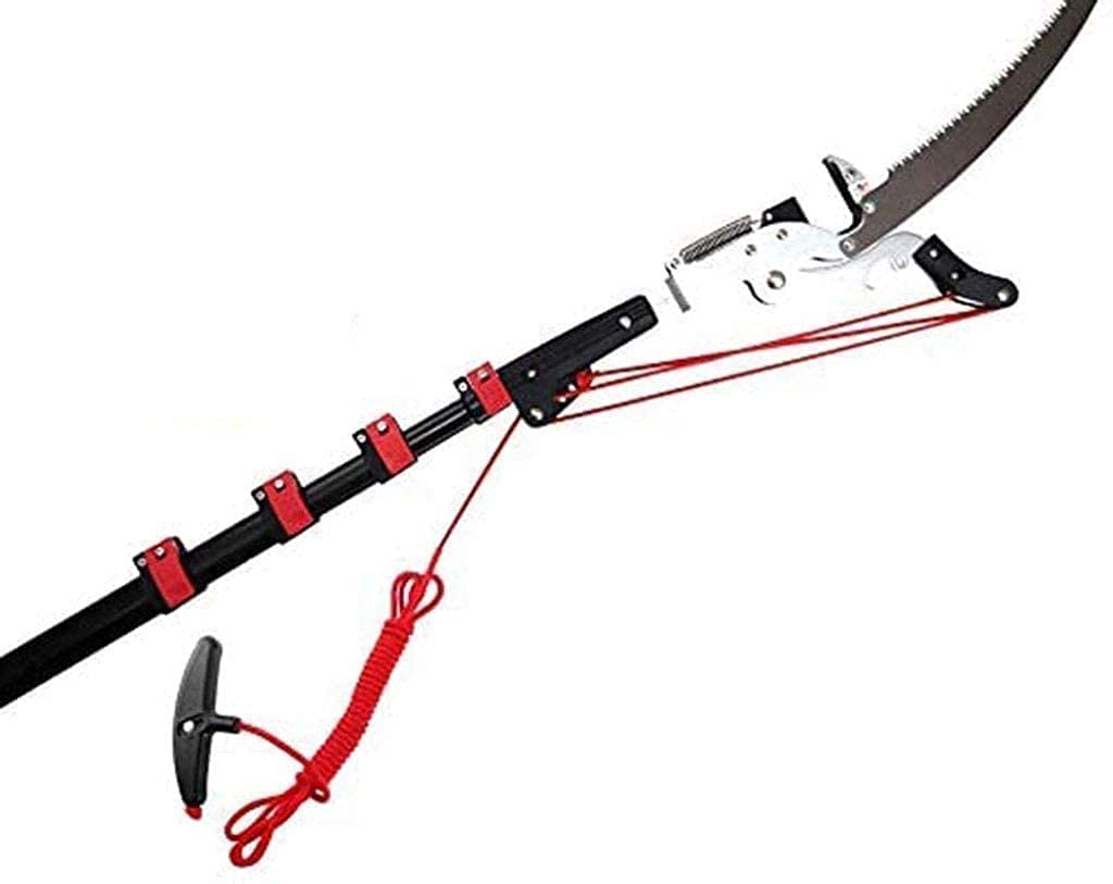 Sierra de pértiga telescópica Extensible para jardinería con Hoja de Sierra de 30 cm para podar Ramas y Hojas (7,2 m)