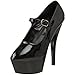 Pleaser Damen Kiss-280 Mary Jane Plateau Pumps, Schwarz (schwarzer Lack), 43 EU