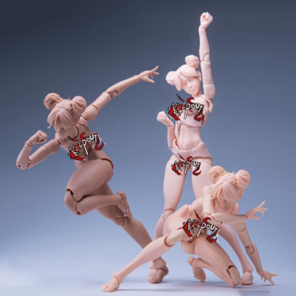 1/12 Scale Female Action Figure - Art Model Doll Ball-Jointed Flexible Body for Drawing, Collecting & Customization (Pale Skin)