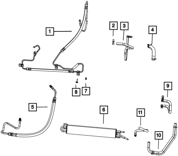 Mopar 52124114AC Hose POWER STEERING PRESSURE