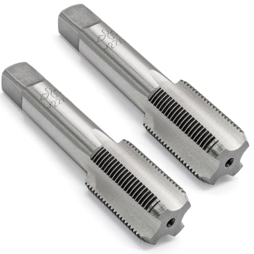 Image of 2pcs M22x1.5 Tap, M22 Metric Thread Right Hand Tapping Tool, HSS Thread Milling Taps (M22 x 1.5, 1 Pair)
