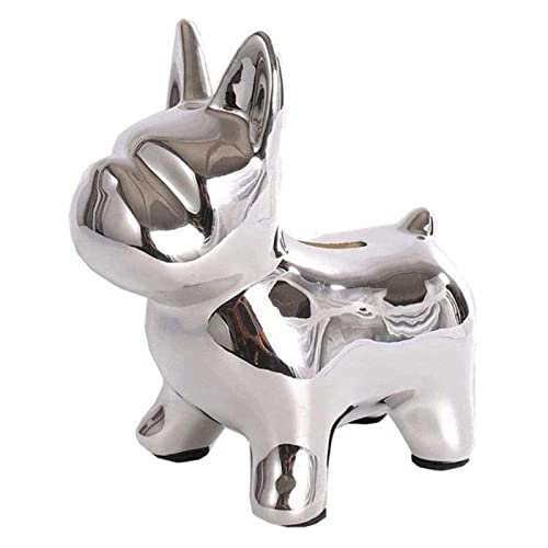 Statua di bulldog francese seduto in ceramica a forma di cane salvadanaio artigianato in ceramica per casa soggiorno giardino decorazione ornamento
