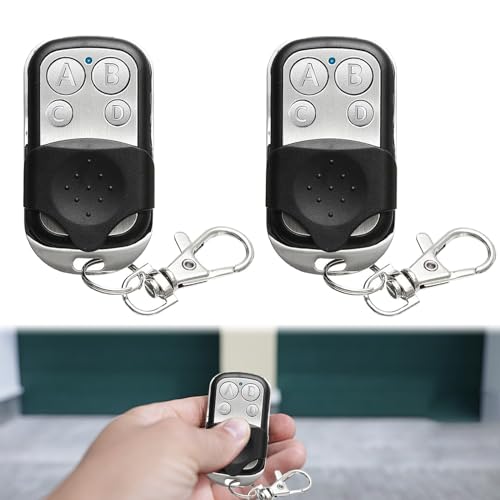 Funmo 2 unidades de mando a distancia universal para puerta de garaje, 433 MHz, mando a distancia universal, clonación...
