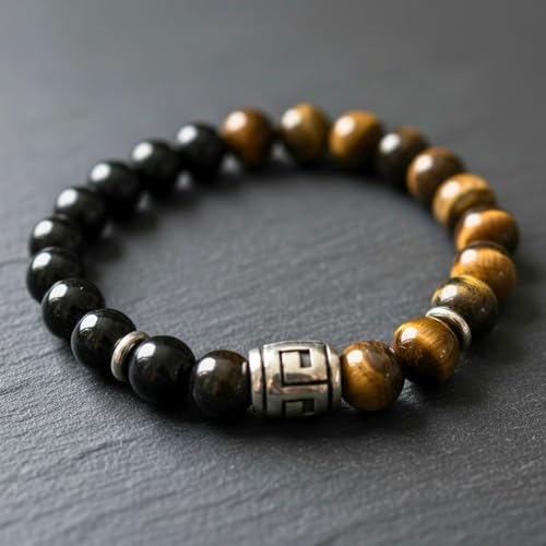 Image of THE MEN THING Natural Stone Bracelets - Adjustable Beaded Wristwear for Men & Boys (Multi-Design Collection)