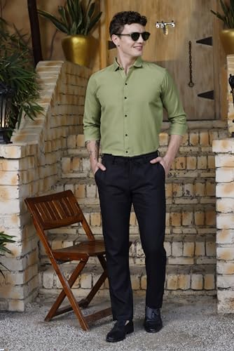 Image of Zilcon Linen Shirts for Men Casual Button Down Long Sleeve Shirt Solid Summer Beach Hawaiian Shirts
