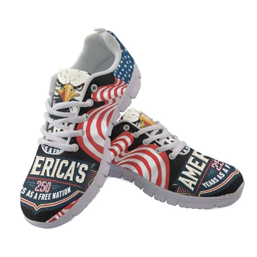 Image of Jeiento American Flag Shoes Men's Fashion Sneaker Sports Running Shoes Causal Travel Walking Flat Shoe Breathable