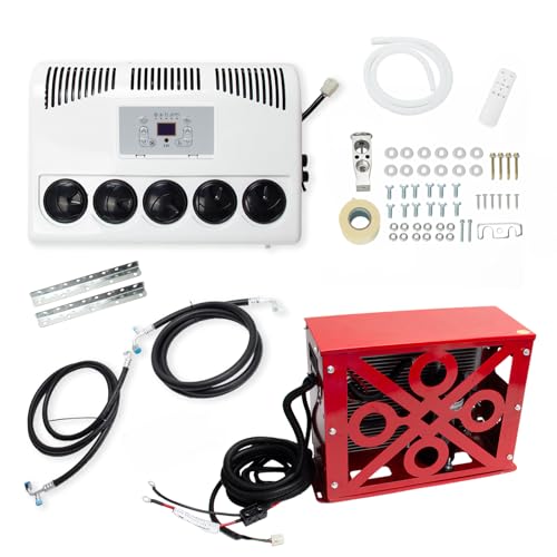 DC 12V RV Air Conditioner, 11000 BTU Truck Camper Rooftop A/C Unit, Fast Cooling, Low Noise Universal Electric Automotive AC for Motorhome, Van, Tractor, Bus