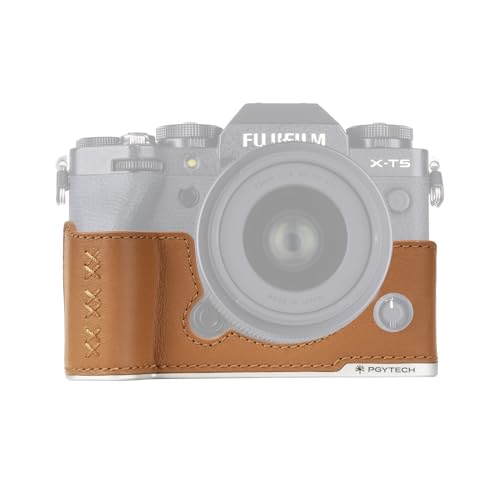 PGYTECH Genuine Leather Camera Half Case for FUJIFILM X-T5 Clay Brown