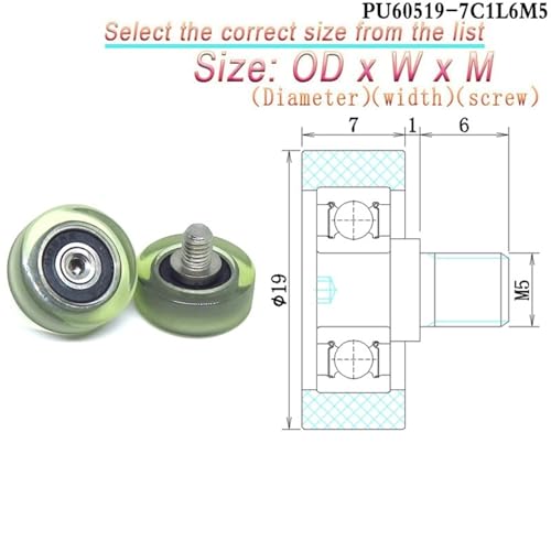 Galet polyuréthane 16mm anti-vibration contre le bruit des rails M4 - 3
