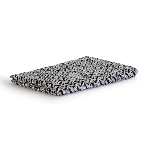 Möve Brooklyn Herringbone Guest Towel 50 x 30 cm 85% Cotton / 10% Viscose / 5% Linen Natural/Black, Nature/Black
