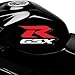 GSXR Motorcycle Flat Plain Bike Sticker Decal Red, Waterproof, PVC, 4.52x2.0/1.97x0.88in, for Suzuki GSXR600 750 1000 250 (Red White)